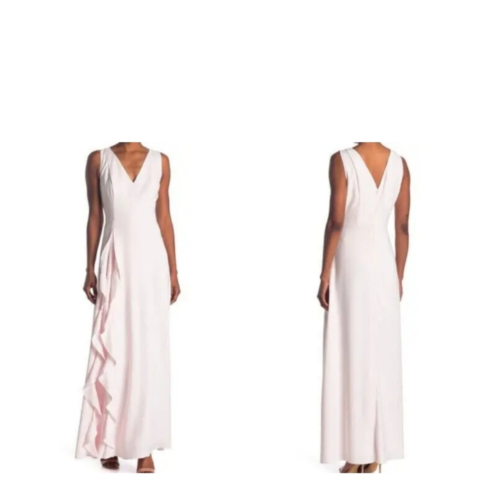 Ted Baker Azaelea V-Neck Ruffle Maxi Dress Size: 3